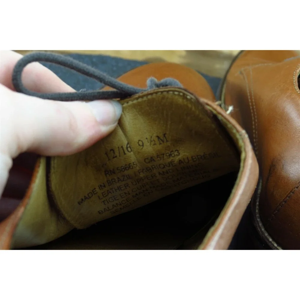 14th Union Shoes Sz 9.5 M Brown Derby Oxfords Leather Men 58665‎